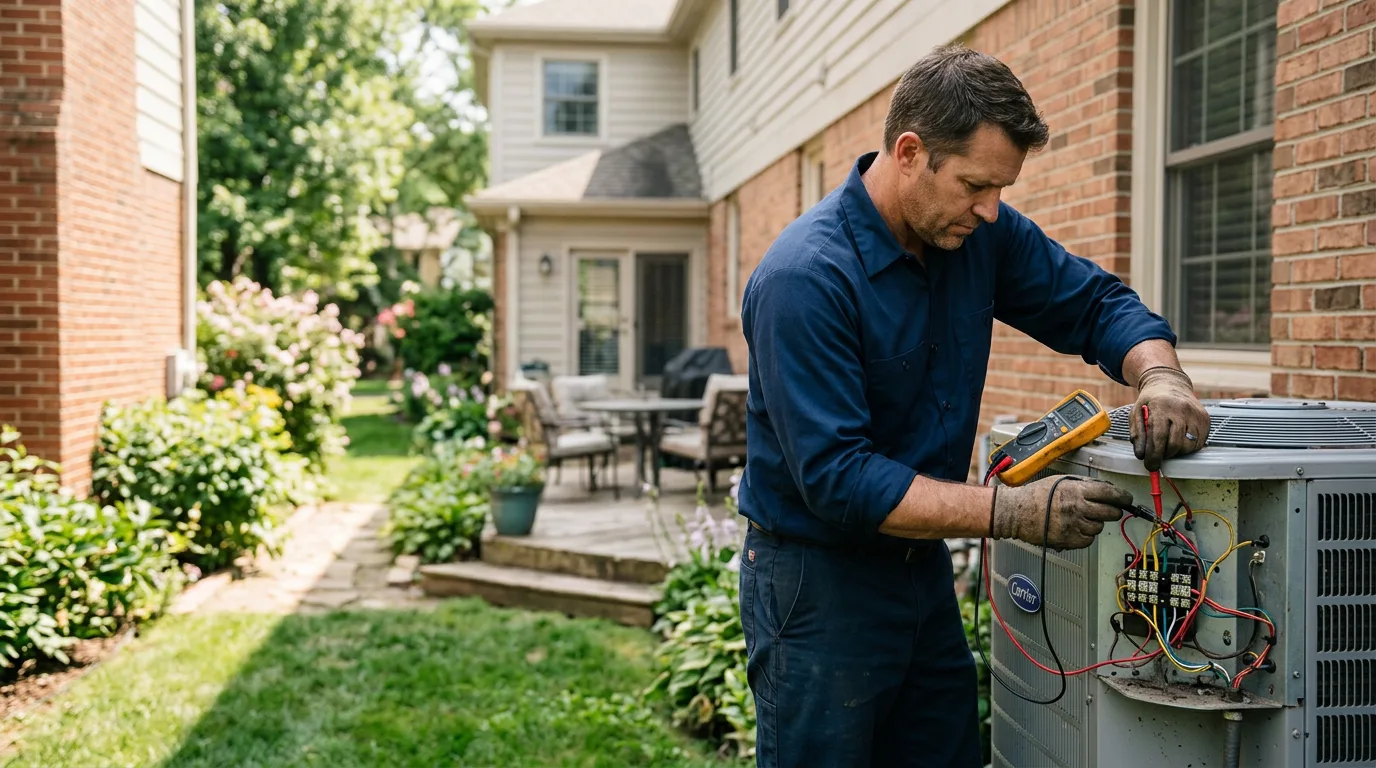 HVAC technician working near Gravette, AR